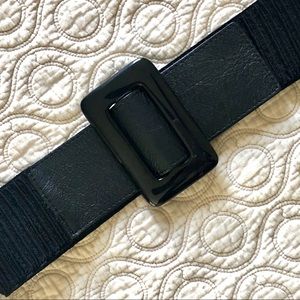 BEBE Big Buckle Wide Stretch Belt